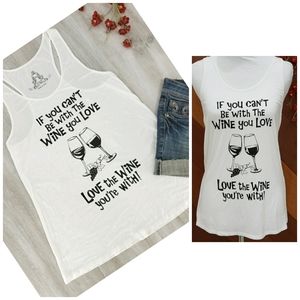New BEAR DANCE "Love the Wine You're With” Graphic Racerback Tank